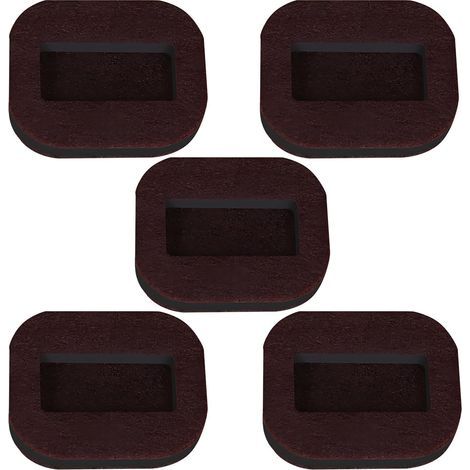 Protective pads for furniture casters, anti-slip pads, rubber wheel stops, protectors for bed, sofa, chair and office furniture (set of 5) (brown) (1/5)