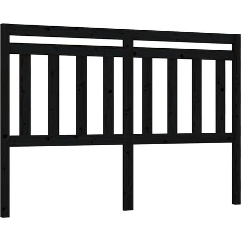 Tête de lit accessoire couchage chambre à coucher meuble 166 x 4 x 100 cm bois de pin noir TDL0202217