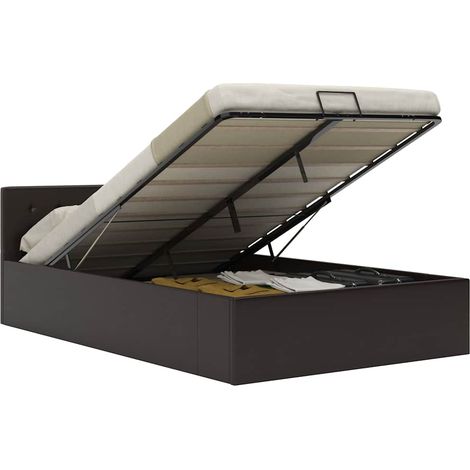 vidaXL Cama canapé hidráulica cuero sintético gris 140x200 cm (1/5)