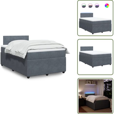 Sommier à lattes de lit et matelas gris foncé 120x190cm velours - Sommier À Lattes De Lit - Sommiers À Lattes De Lit - Lit - Meuble De Chambre À Coucher (1/5)
