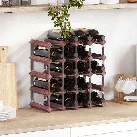 Casier à bouteilles Étagère à bouteille - Casier à vin pour 20 bouteilles Marron Bois pin solide BV323091 - BonneVie (1/5)