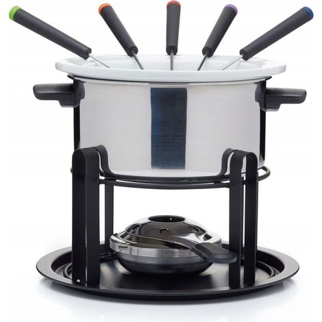 Fondue Set craft Edelstahl 6 Gabeln verstellbar elegant