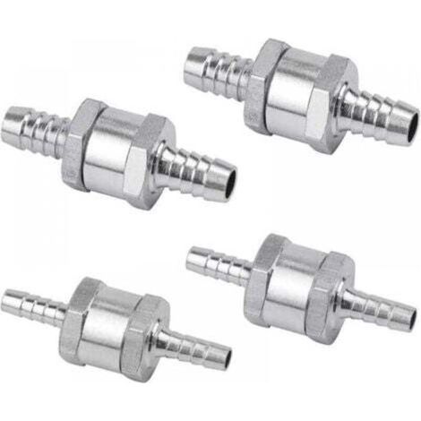 Set de 4 Clapet Anti-retour Gasoil 6/8/10/12mm, Valve à Carburant en Alliage d'aluminium avec Flèche pour pour Essence Diesel Voiture Bateau Moto (1/5)