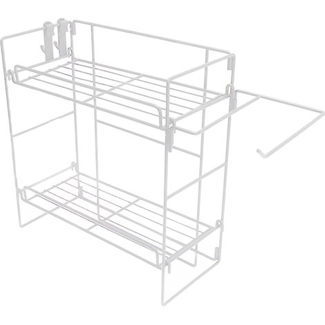 Étagère de rangement pour salle de bain, étagère de toilette, blanche (1/5)