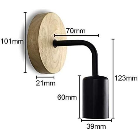Applique murale en fer forgé de couloir de chevet de chambre à coucher minimaliste moderne noir applique murale à 7 caractères - sans ampoule (1/4)