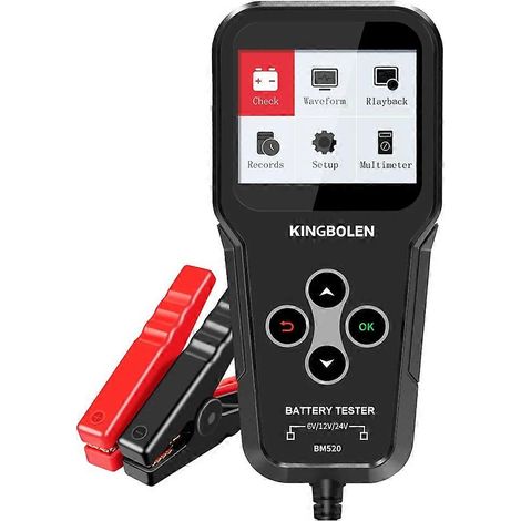 Testeur de batterie automobile BM520 6V/12V/24V / Outil de test de système de batterie de camion / Analyseur de batterie 12V / Testeur de démarrage (1/5)