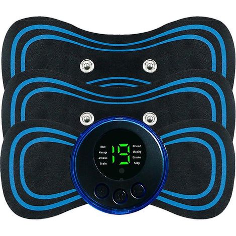 Mini masseur électrique pour la nuque et le dos avec patchs de massage pour soulager la douleur (1 appareil 3 patchs) (1/5)