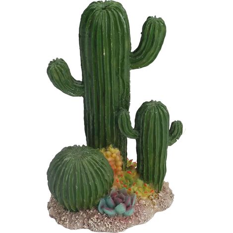 Ornement De Cactus en Résine, Décoration Réaliste pour Aquarium Et Réservoir De Reptiles avec Plantes Succulentes Simulées (1/5)