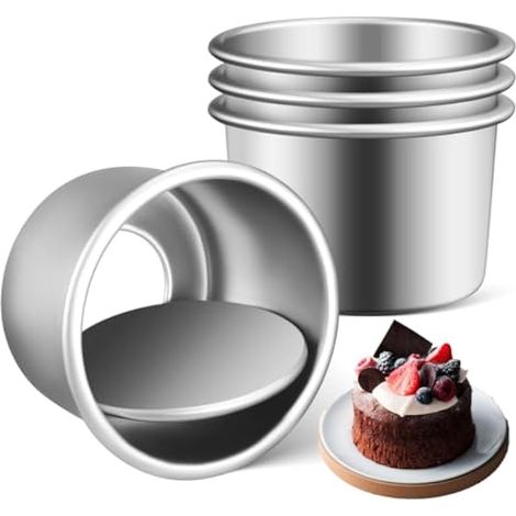 Gadpiparty Lot de 4 petits moules à gâteau de 5,1 cm pour cheesecake, brownie, mousseline de soie (1/5)