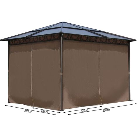 4 Seitenteile für Hardtop Pavillon 3x3m Seitenwandset Sichtschutz Vorhänge (1/5)