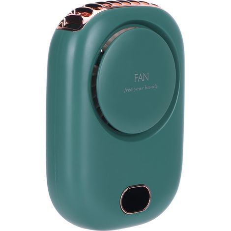Ventilateur de cou sans pales, portable et rechargeable par USB, idéal pour le sport et les voyages - Vert (1/5)