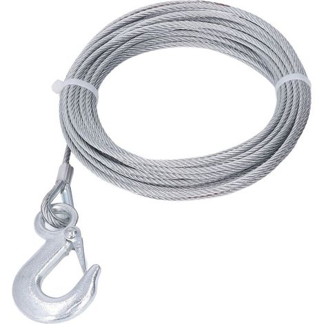 Câble métallique de treuil 4mm x 12m – Acier inoxydable galvanisé – Charge max 2000 LBS – Résistance à la rupture 900 kg - 2000LBS (1/5)