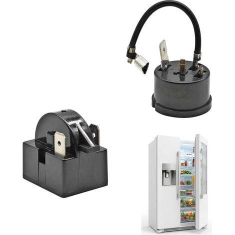 Relais de démarrage PTC 15 ohms 2 broches avec protection contre les surcharges, pièce de rechange ronde pour relais de démarrage de compresseur de mini-réfrigérateur et de cave à vin, répare les cliq (1/5)
