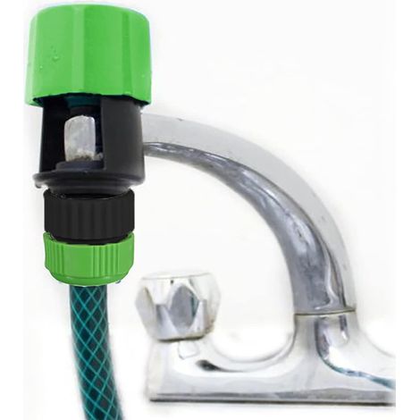 APEX Raccord de tuyau d'arrosage pour robinet de cuisine et jardin, adaptateur mélangeur pour usage intérieur et extérieur, 1 pièce x vert (1/5)