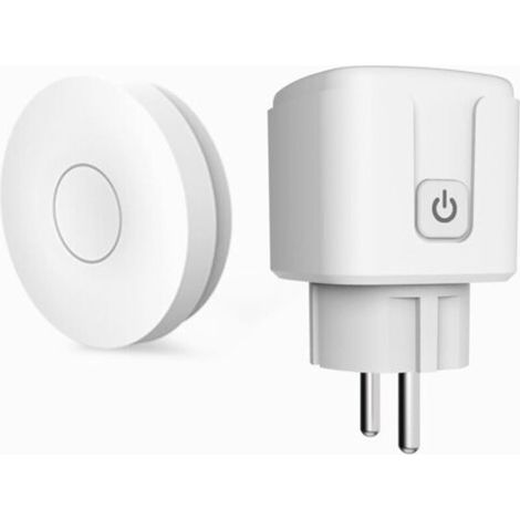 Drahtlose Fernbedienungssteckdose, 433-MHz-Funksteckdose mit Zwei-Wege-Funksender und Schalter, intelligente Steckdose mit Fernbedienungsset (ohne Batterien), angeschlossener Schalter (1/5)