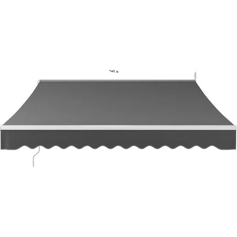 Auvent rétractable, protection UV, design étanche, Gris 300 x 250cm (1/2)