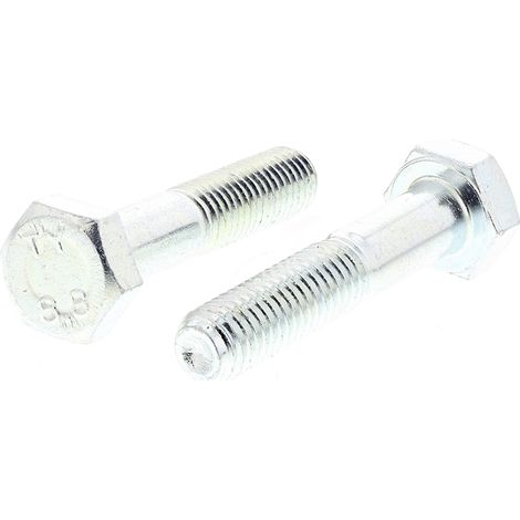Vis à tête hexagonale, Acier Passivé, zinc, M10 x 50mm ( Prix pour Boîte de 50 )