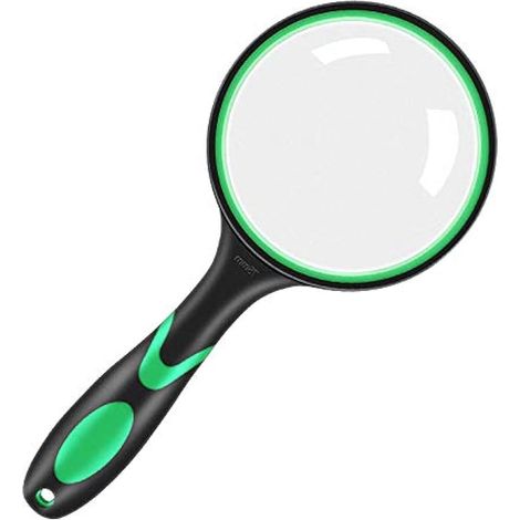 Loupe de lecture 10X, lentille 75mm avec poignée antidérapante en caoutchouc souple, miroir incassable pour lecture, réparation, observation.