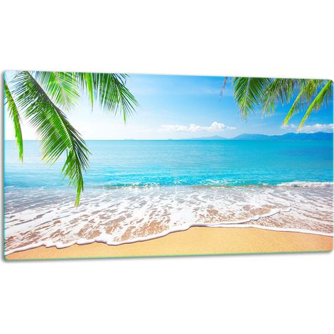 Tagliere della lastra di vetro 52x30 spiaggia (1/5)