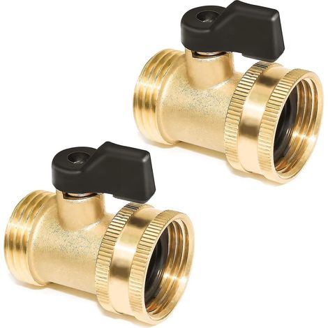 Vanne à bille en laiton 3/4 avec poignée pour tuyau d'arrosage 25 mm (2 pièces) (1/5)