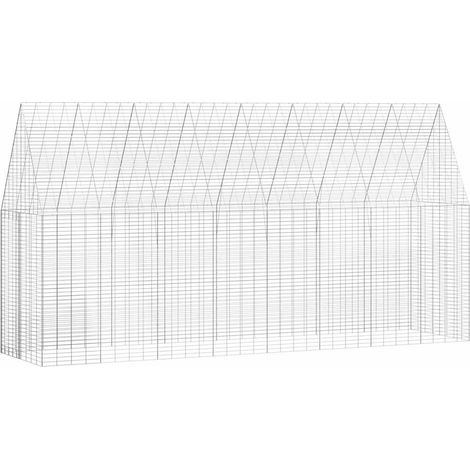 Hasenkäfig Silber 400 x 100 x 210 cm Verzinkter Stahl