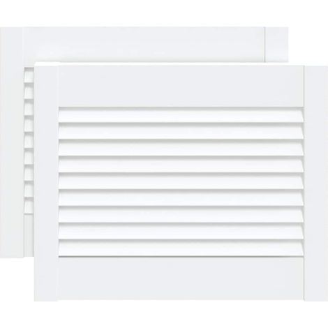 Maison Exclusive - Portes d'armoire à persiennes 2pcs blanc 39,5x49,4cm pin massif (1/5)