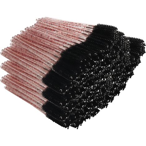 Brush À Cils - Manche En Plastique Cristal - Soies En Fibre Douce - Pour Extensions De Cils Et Sourcils - 200 Pièces (1/5)