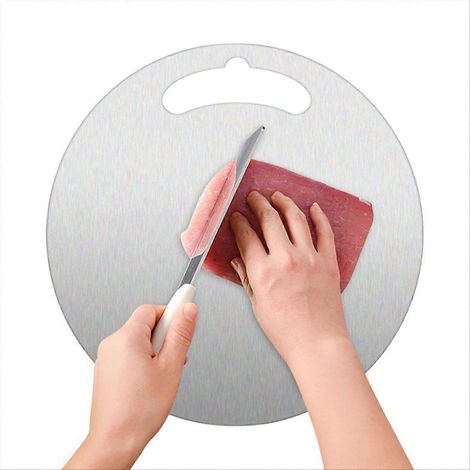 Planche à découper en acier inoxydable pour la cuisine, planche à pétrir 30 cm (1/5)