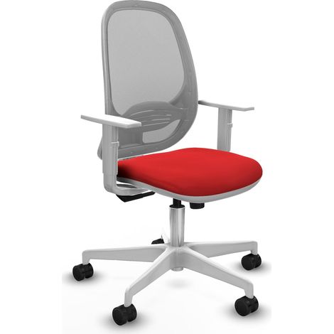 Chaise de bureau piqueras y crespo Cilanco rouge similicuir base blanche (1/2)