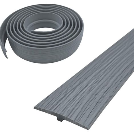 Bande de seuil en T, bandes de garniture de porte de tapis, Seuil de porte adhesif profil de transition barre de seuil de porte bande de recouvrement pour planchers stratifié (noir) (1/2)