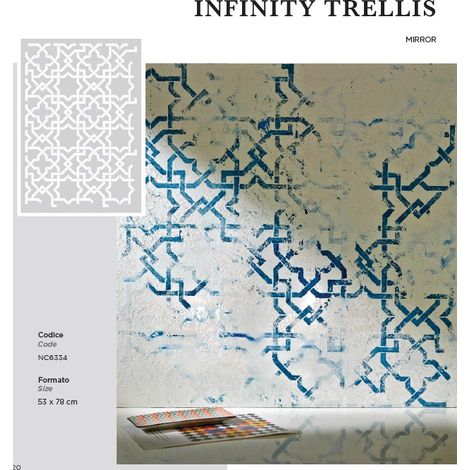 Stencil novacolor infinity trellis 53x78 cm decorativo su carta speciale