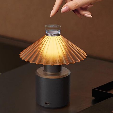 Lampe de table LED rechargeable sans fil, à intensité variable,étanche IP54,interrupteur tactile, éclairage blanc chaud 3000 K, chargement USB pour intérieur et extérieur (1/5)