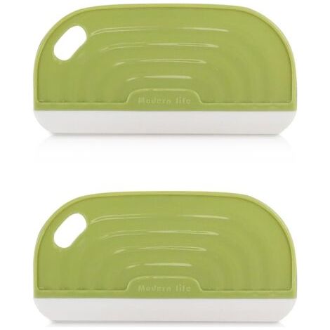 Lot de 2 petites raclettes portatives pour usage domestique, mini raclettes de nettoyage en silicone avec système de suspension, raclettes à eau (lot de 2, vertes) (1/5)
