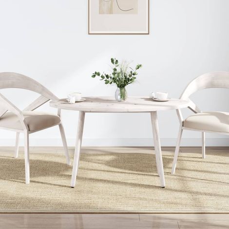 Maison Exclusive - Piano Tavolo Bianco 100x50x2,5 cm Legno Massello di Pino Ovale