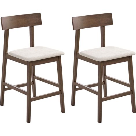 Set mit 2 Barstühlen ISANTI Holz Dunkelbraun / Taupe