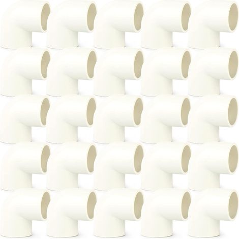 20pièces PVC Nettoyage Bouchon 20mm BSP Mâle, Adaptateur de capuchon d'extrémité, Fermeture bouchon raccordement tuyauterie pour la maison ou l'industrie, Ligne d'eau plomberie 90 Degree Elbow 25mm (1/5)