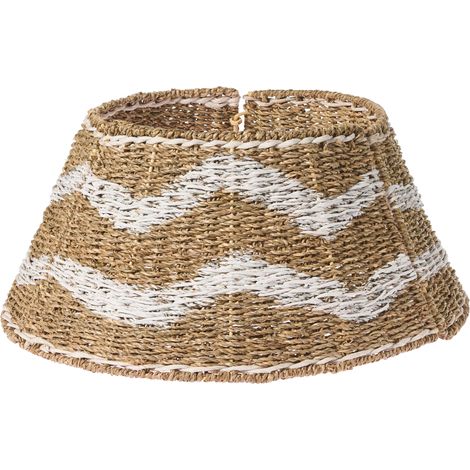 Base de árbol de Navidad de algas marinas ⌀ 51 cm redondo accesorios hechos a mano natural con blanco Hiver
