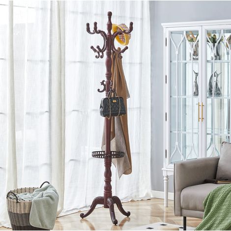 Mobile appendiabiti con ganci in legno massello 195 cm OKMYHOME (1/5)