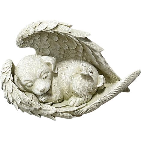 Statue Jardin Extérieur Résine Chien Ange Décoration Terrasse Balcon Cadeau Femme Intérieur (1/5)