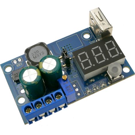 BeMatik - Alimentation DC-DC avec régulateur de tension avec écran LCD et USB LM2596 DW-0384 (1/4)