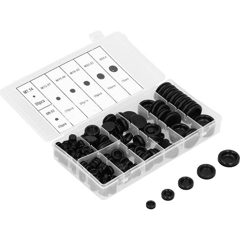 Kit de 200 rondelles en caoutchouc ignifuge pour câbles 7-25mm, étanches et isolantes