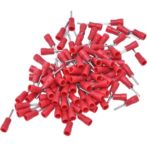 Lot de 100 embouts de câblage isolés, cosse tubulaire ronde à visser pour fils AWG 22-16, connecteur de sertissage (1/5)