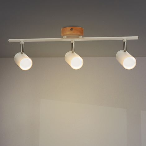 IluminaShop - Lampara de Techo Serie Wood 3 Focos GU10 (1/3)