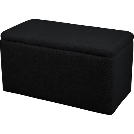 SVITA LEAF Sitzbank Hocker mit Stauraum Aufbewahrungsbox mit Deckel Schwarz