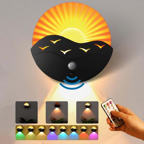 6 pcs lampe sous-meuble USB rechargeable 3 modes induction détecteur, bouton + escalier + télécommande, lumière armoire magnétique 12 LED (1/5)