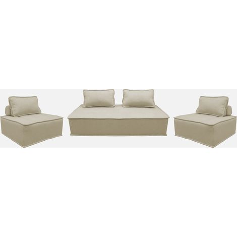 Sofá modular en tela lisa, 4 plazas (1/5)