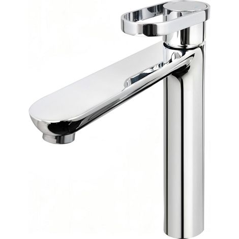 Waschtischarmatur Hoch mit 225mm Auslaufhöhe, Messing verchromt, Wassersparend (1/5)
