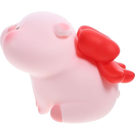 Banque Pièce De Monnaie Gel Espèces Étain Pièces De Monnaie Peluche Comptoir Cache-Pot Décoratif d'anniversaire Cagnotte Bocal De Bureau Vinyle Rouge (1/5)