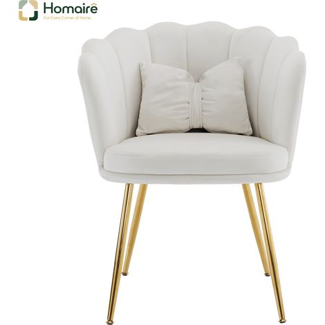 Fauteuil en velours beige 63 x 58 x 77 cm HOMAIRE (1/5)