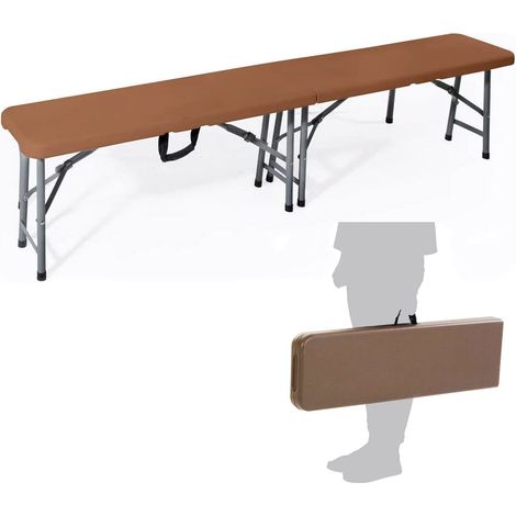 Panca Pieghevole Richiudibile Trasportabile Pic Nic 183 cm Verdelook - Colore: Marrone (1/7)